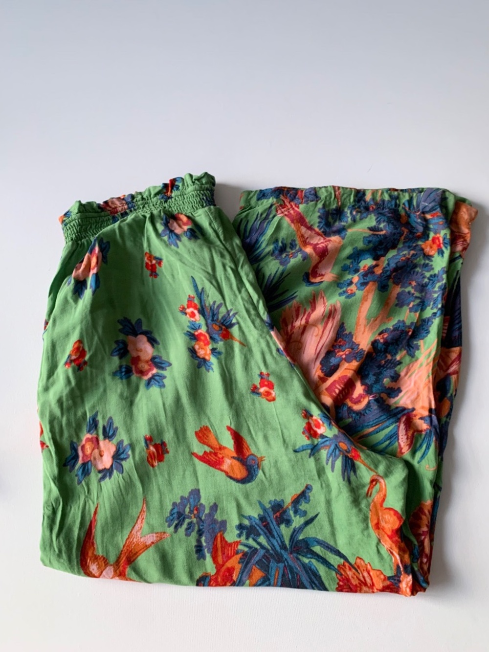 Anthropologie Sleep Pant Pajamas Lounge Hummingbirds Green Size XL - Picture 13 of 16